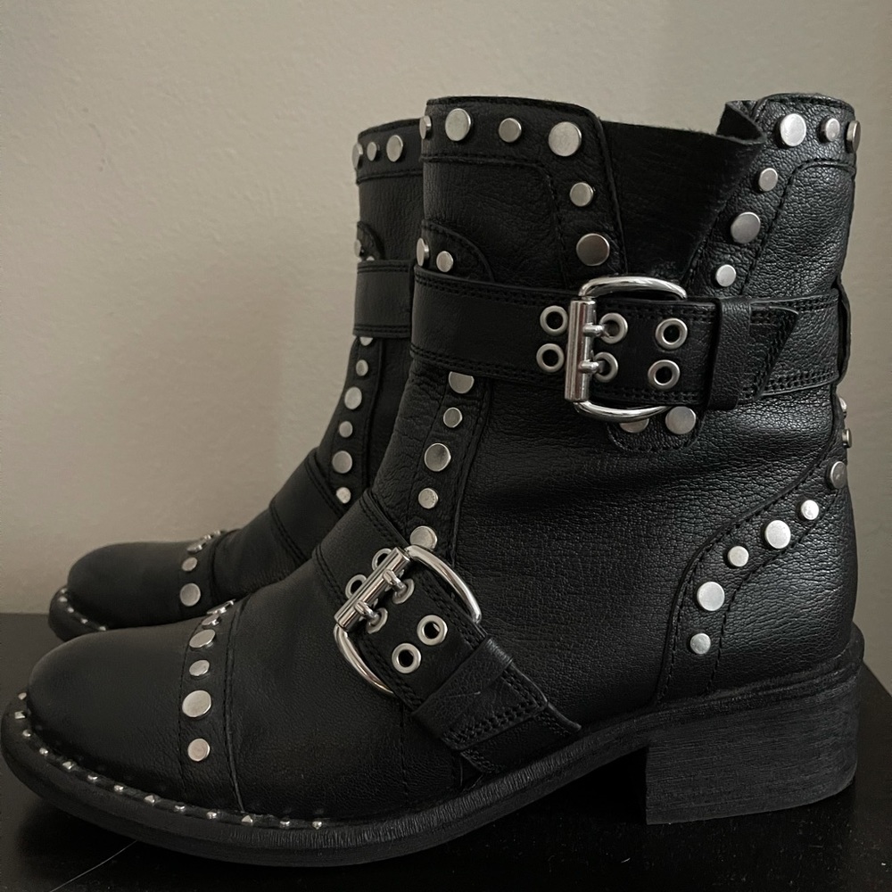 Studded biker Moto boots